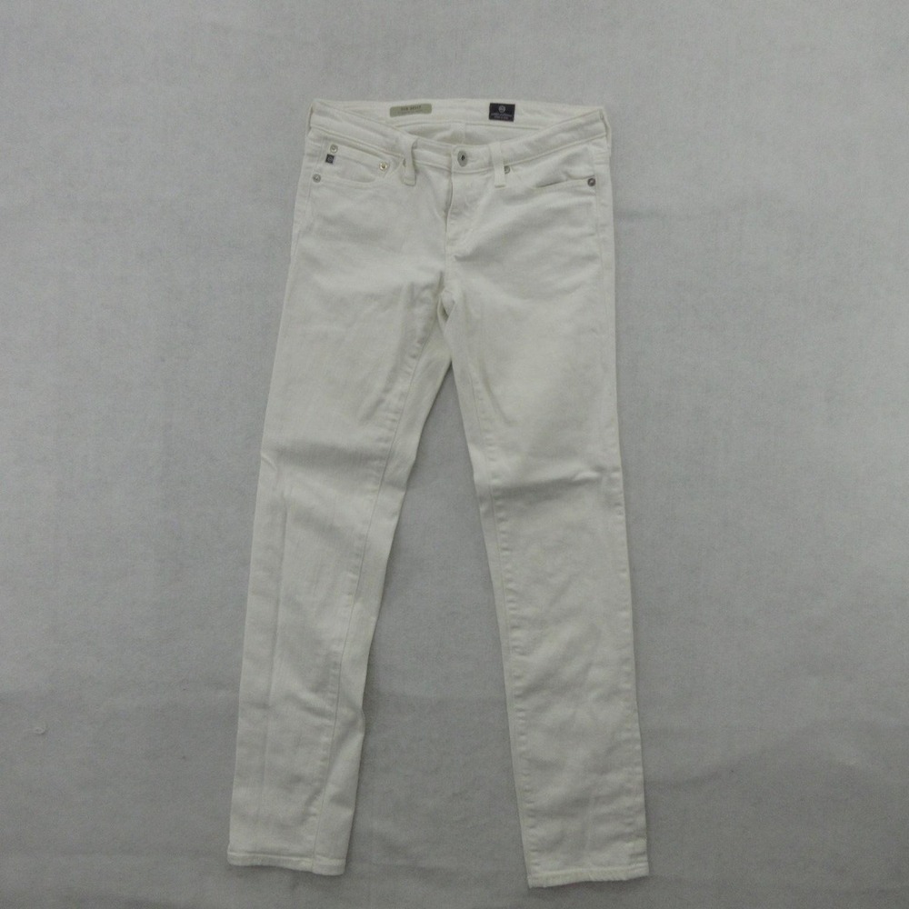 AG Adriano Goldschmied The Stilt Jeans Womens 26 White Slim Straight Stretch USA